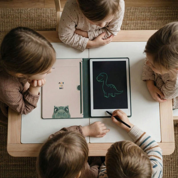 Grafiktablett mit Arbeitskarten zum Zeichnen – KidBook – Dino